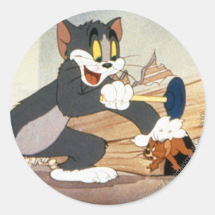 Tome en Jerry Plunger Ronde Sticker