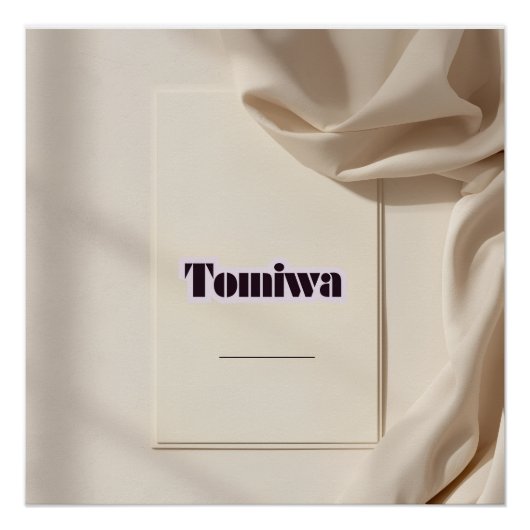 Tomiwa Modern Minimalist Name Poster – Personalize (Voorkant)