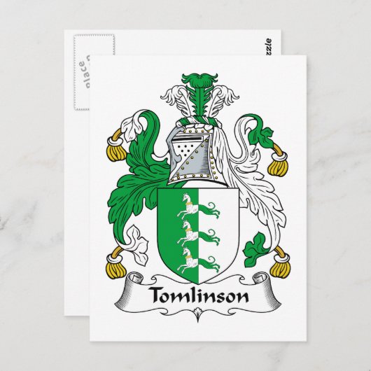 Tomlinson Family Crest Briefkaart (Voorkant / Achterkant)