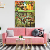 Tommelise erg desolaat op het waterlelblad, in canvas afdruk (Insitu (Woonkamer))