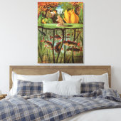 Tommelise erg desolaat op het waterlelblad, in canvas afdruk (Insitu (Slaapkamer))