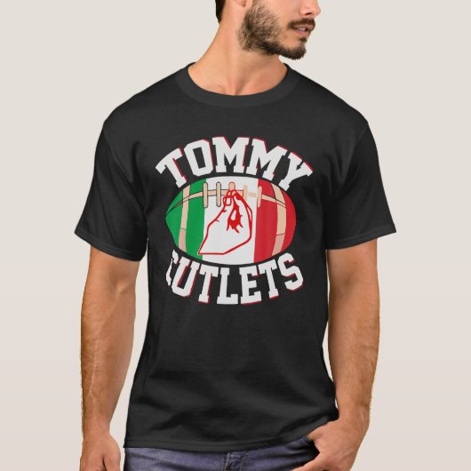 Tommy Cutlets Football Quarterback NY Italiaans Ha T-shirt (Voorkant)