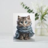 Tommy, de donkerste Tabby Cat Feestdagenkaart (Staand voorkant)