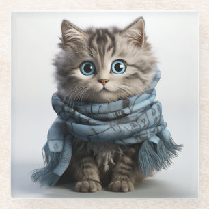 Tommy, de donkerste Tabby Cat Glazen Onderzetter