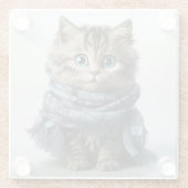 Tommy, de donkerste Tabby Cat Glazen Onderzetter (Achterkant)