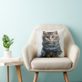 Tommy, de donkerste Tabby Cat Kussen (Stoel)