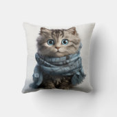 Tommy, de donkerste Tabby Cat Kussen (Achterkant)
