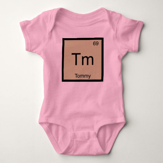 Tommy Naam Chemie Element Periodiek Systeem Romper (Voorkant)