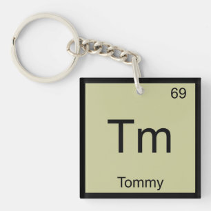 Tommy Naam Chemie Element Periodiek Systeem Sleutelhanger