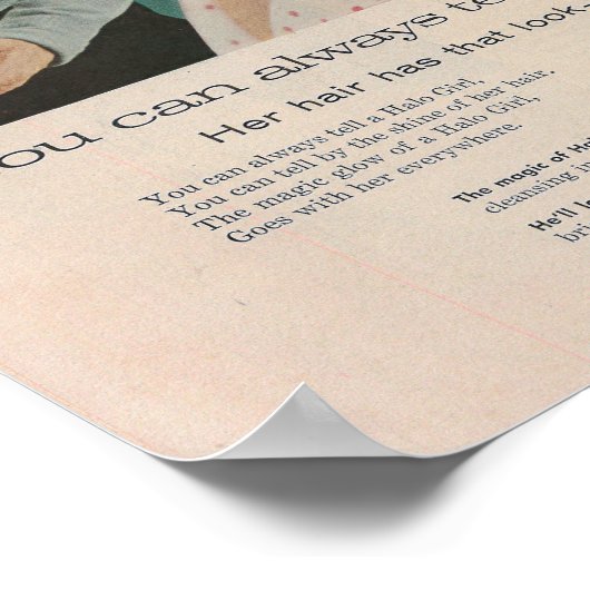 Tommy Sands 1958 Halo Shampoo Ad Poster (Hoek)