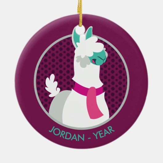 Tommy the Llama Keramisch Ornament (Achterkant)