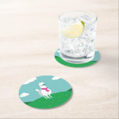 Tommy the Llama Ronde Kartonnen Onderzetter (Insitu)