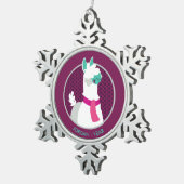 Tommy the Llama Tin Sneeuwvlok Ornament (Rechts)