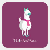Tommy the Llama Vierkante Sticker (Voorkant)