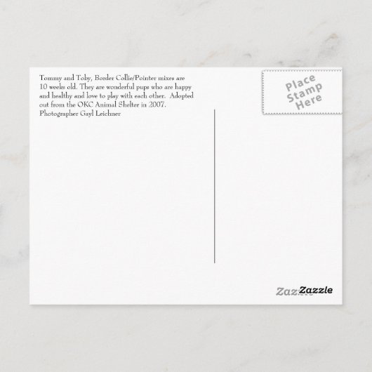 Tommy & Toby Briefkaart (Achterkant)