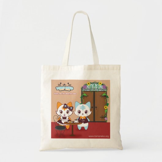 Tomo Neko Café Tote Bag (Voorkant)