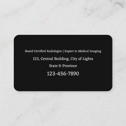 Tomografie Radioloog Visitekaartje (Achterkant)