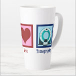 Tomografie van de vredesliefdestomografie latte mok<br><div class="desc">Peace Love Tomography. Een schattig tomografisch geschenk voor een CT-scan technicus of technoloog die bij het maken van beelden met een tomografie werkt.</div>