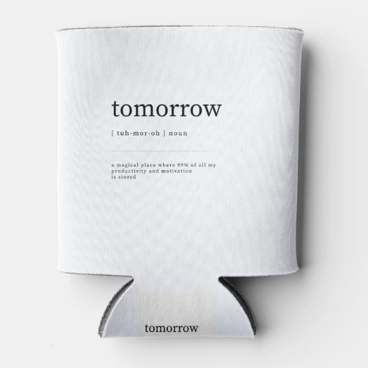 Tomorrow Definition Dictionary Art print Blikjeskoeler (Voorkant)