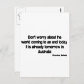 Tomorrow in Australië quote Briefkaart (Voorkant / Achterkant)