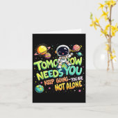 Tomorrow Needs You Motivational Space Astronaut Gr Kaart (Gele Bloem)