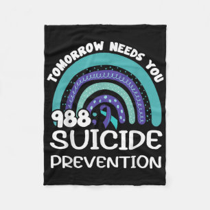 Tomorrow Needs You Regenboog Preventie van Zelfmoo Fleece Deken