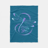 Tomorrow Needs You Suicide Awareness Dragonfly  Fleece Deken (Voorkant)