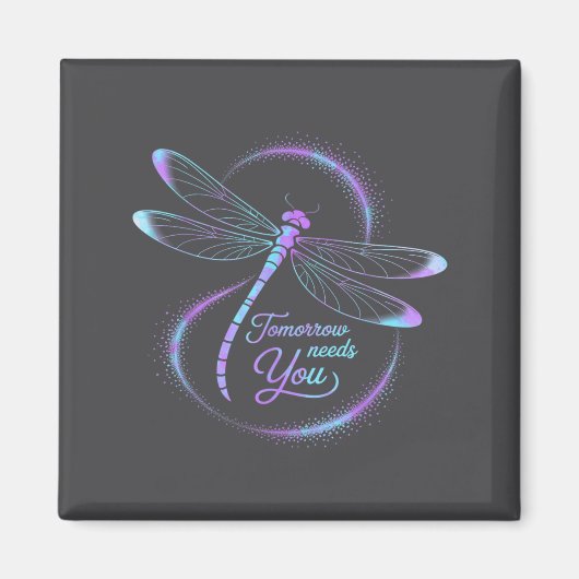 Tomorrow Needs You Suicide Awareness Dragonfly  Magneet (Voorkant)