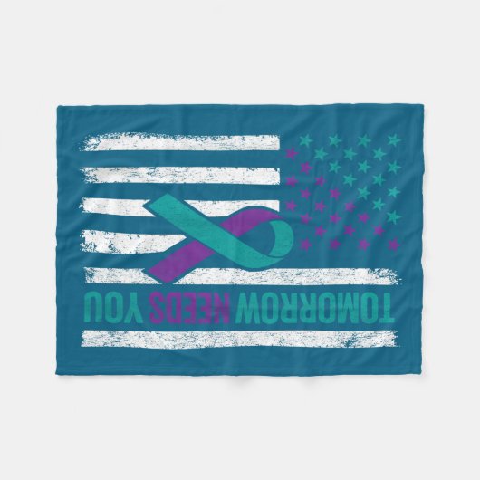 Tomorrow Needs You Suicide Prevention Awareness Me Fleece Deken (Voorkant (Horizontaal))