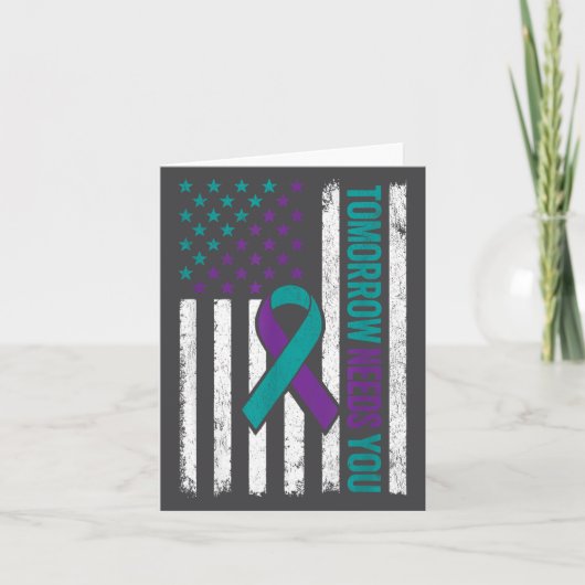 Tomorrow Needs You Suicide Prevention Awareness Me Kaart (Voorkant)