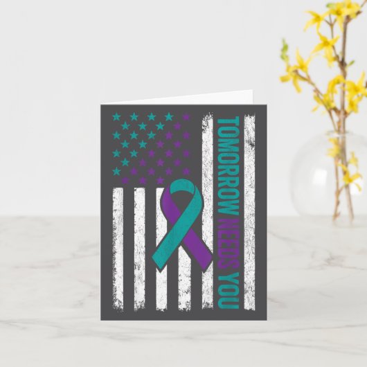 Tomorrow Needs You Suicide Prevention Awareness Me Kaart (Gele Bloem)