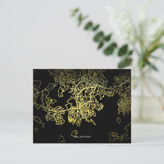 Tomorrow Skski Gold Style Art Map Briefkaart (Staand voorkant)