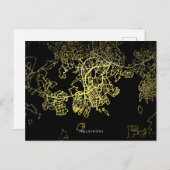 Tomorrow Skski Gold Style Art Map Briefkaart (Voorkant / Achterkant)