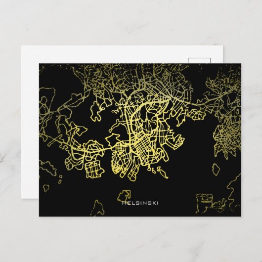 Tomorrow Skski Gold Style Art Map Briefkaart (Voorkant / Achterkant)