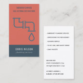 TOMOTO RED NAVY PLUMBER SERVICE PIPES PLUMBING VISITEKAARTJE (Voorkant / Achterkant)