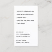 TOMOTO RED NAVY PLUMBER SERVICE PIPES PLUMBING VISITEKAARTJE (Achterkant)