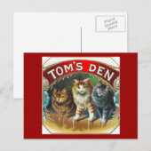 Toms Den  Sigar Label Briefkaart (Voorkant / Achterkant)