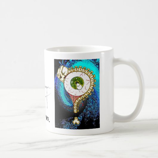 TOMSAC Graphics - EYE BALL VRAAG MARK. Koffiemok (Rechts)