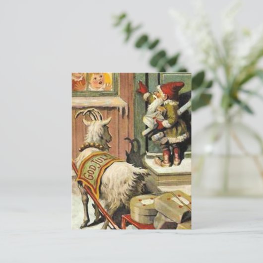 Tomte Nisse, aka de Kerstman Feestdagenkaart (Staand voorkant)