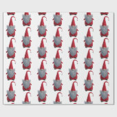 Tomte Nisse Kerstkabouter Rood en Wit Kerstfeest Cadeaupapier (Vlak)