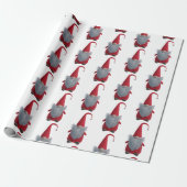 Tomte Nisse Kerstkabouter Rood en Wit Kerstfeest Cadeaupapier (Uitgerold)