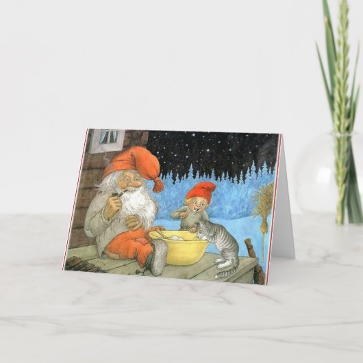 Tomte Nisse, ook bekend als Santa Clause Feestdagen Kaart (Voorkant)