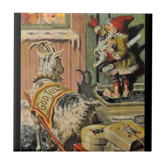 Tomte Nisse, ook bekend als Santa Clause Tegeltje (Voorkant)