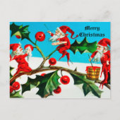  tomte- of kerstkleven die bessen schilderen briefkaart (Voorkant)