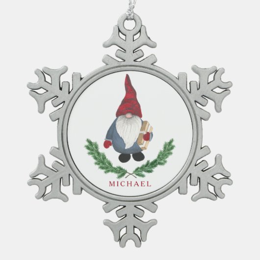 Tomten Christmas Sneeuwvlok Ornament (Voorkant)