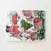 Tomten en Santa Puzzle voor kinderen van 3+ jaar e Legpuzzel (Horizontaal)