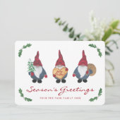 Tomten-kerstfotokaart Feestdagenkaart (Staand voorkant)