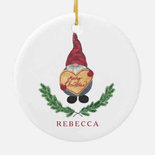 Tomten Kerstversiering Keramisch Ornament (Achterkant)