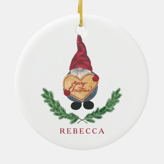 Tomten Kerstversiering Keramisch Ornament (Achterkant)