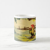 Tomten kijkt naar het boerderij koffiemok (Center)